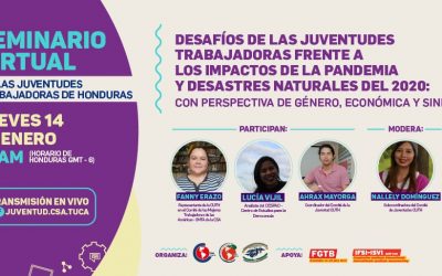 Seminario de las Juventudes Trabajadoras expone los impactos de la pandemia y de los desastres naturales de 2020 en Honduras