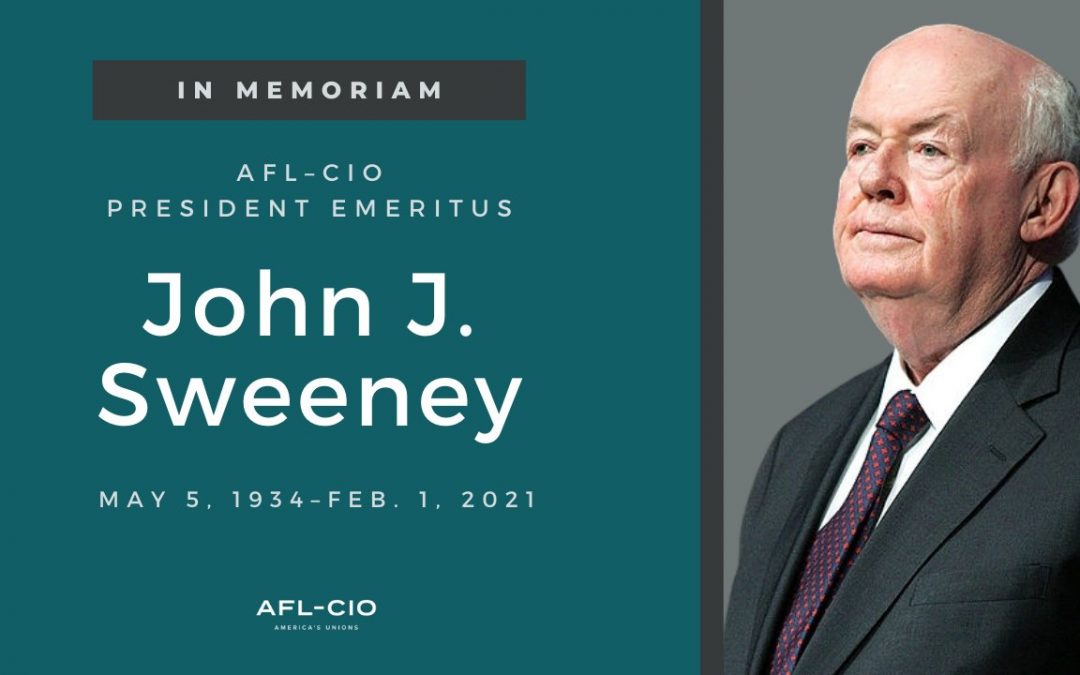 La CSA lamenta el fallecimiento de John J. Sweeney, presidente emérito de la AFL-CIO