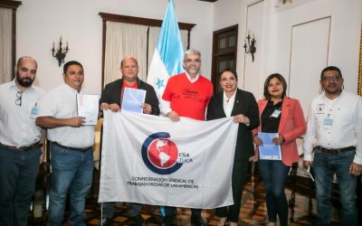 CSA y CUT Honduras se reúnen con la Presidenta Xiomara Castro para fortalecer la agenda laboral y democrática en Honduras